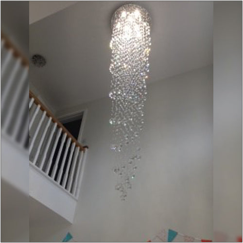 Diyas Colorado 9 Light Corkscrew Pendant Light in Polished Chrome with Crystal