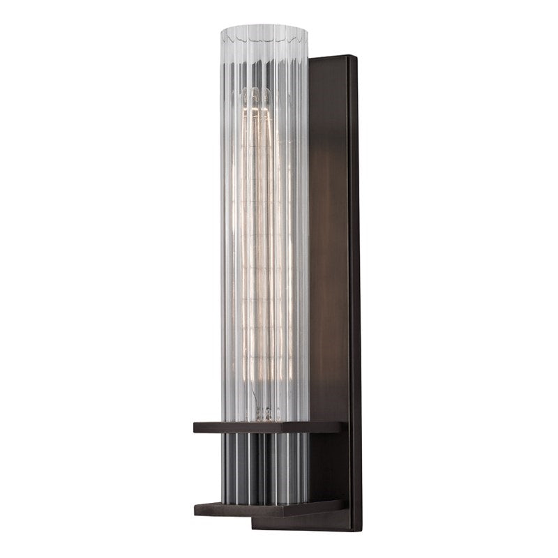 Hudson Valley Sperry Wall Light in Old Bronze with Clear Glass Shade