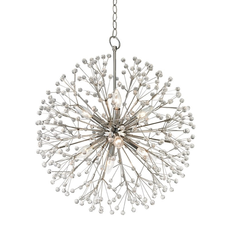 Hudson Valley Dunkirk 8 Light Crystal Chandelier in Polished Nickel