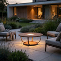 Jet Stream 500lm Solar Low Table 90 cm - Space Grey Aluminium with White Wash Concrete HPL Top, Granite Base