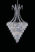 Diyas Kanya 10 Light Pendant Light in Polished Chrome with Crystal