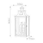 Elstead Kendal 2 Light Wall Lantern in Wrought Iron