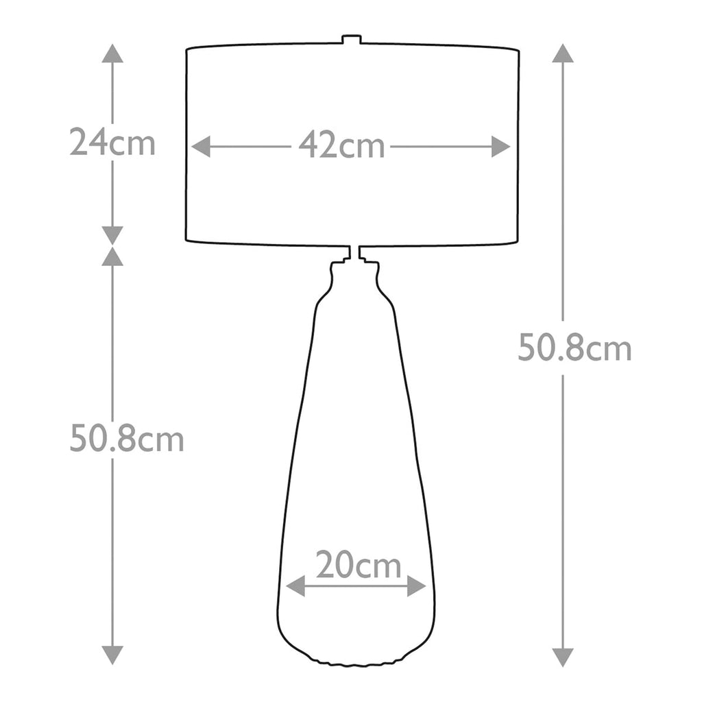 Elstead Kew Table Lamp in Sage Green - dimensions