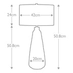 Elstead Kew Table Lamp in Sage Green - dimensions
