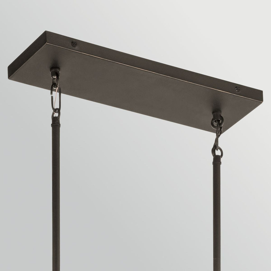Kichler Aberdeen 3 Light Island Chandelier in Distressed Grey Wood Effect & Old Bronze