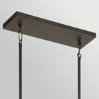Kichler Aberdeen 3 Light Island Chandelier in Distressed Grey Wood Effect & Old Bronze