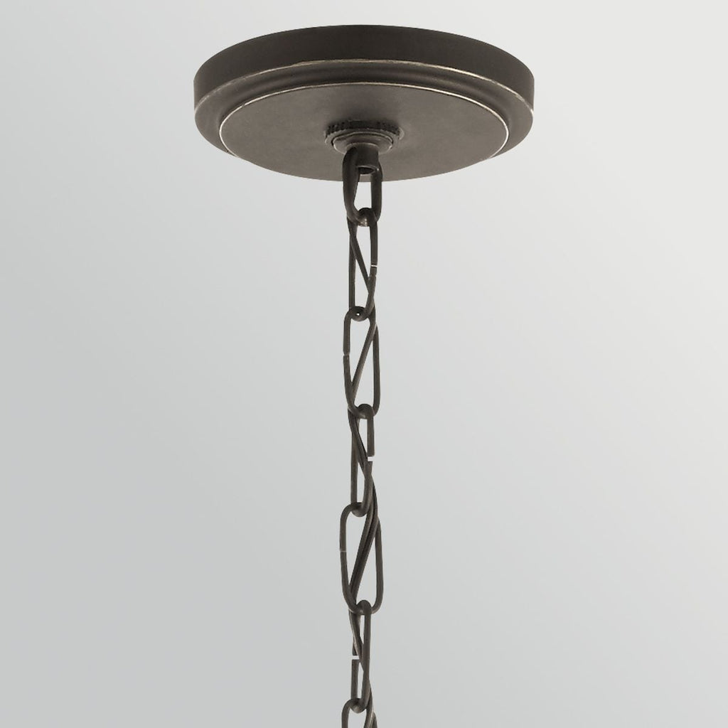 Kichler Aberdeen 6 Light Chandelier in Distressed Grey Wood Effect & Old Bronze