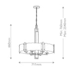 Kichler Aberdeen 6 Light Chandelier in Distressed Grey Wood Effect & Old Bronze