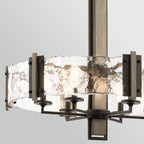Kichler Aberdeen 6 Light Chandelier in Distressed Grey Wood Effect & Old Bronze
