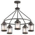Kichler Ashland Bay 5 Light Pendant Light in Weathered Zinc