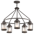 Kichler Ashland Bay 5 Light Pendant Light in Weathered Zinc
