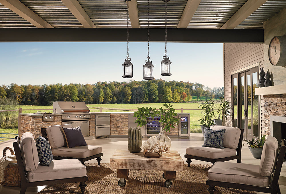 Kichler Ashlandbay Outdoor Lantern in Weathered Zinc