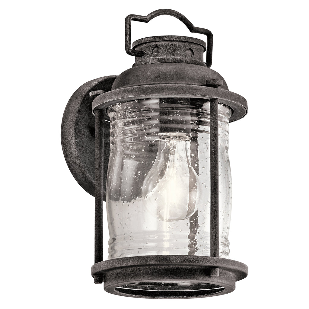 Kichler Ashlandbay Small Outdoor Wall Lantern in Weathered Zinc