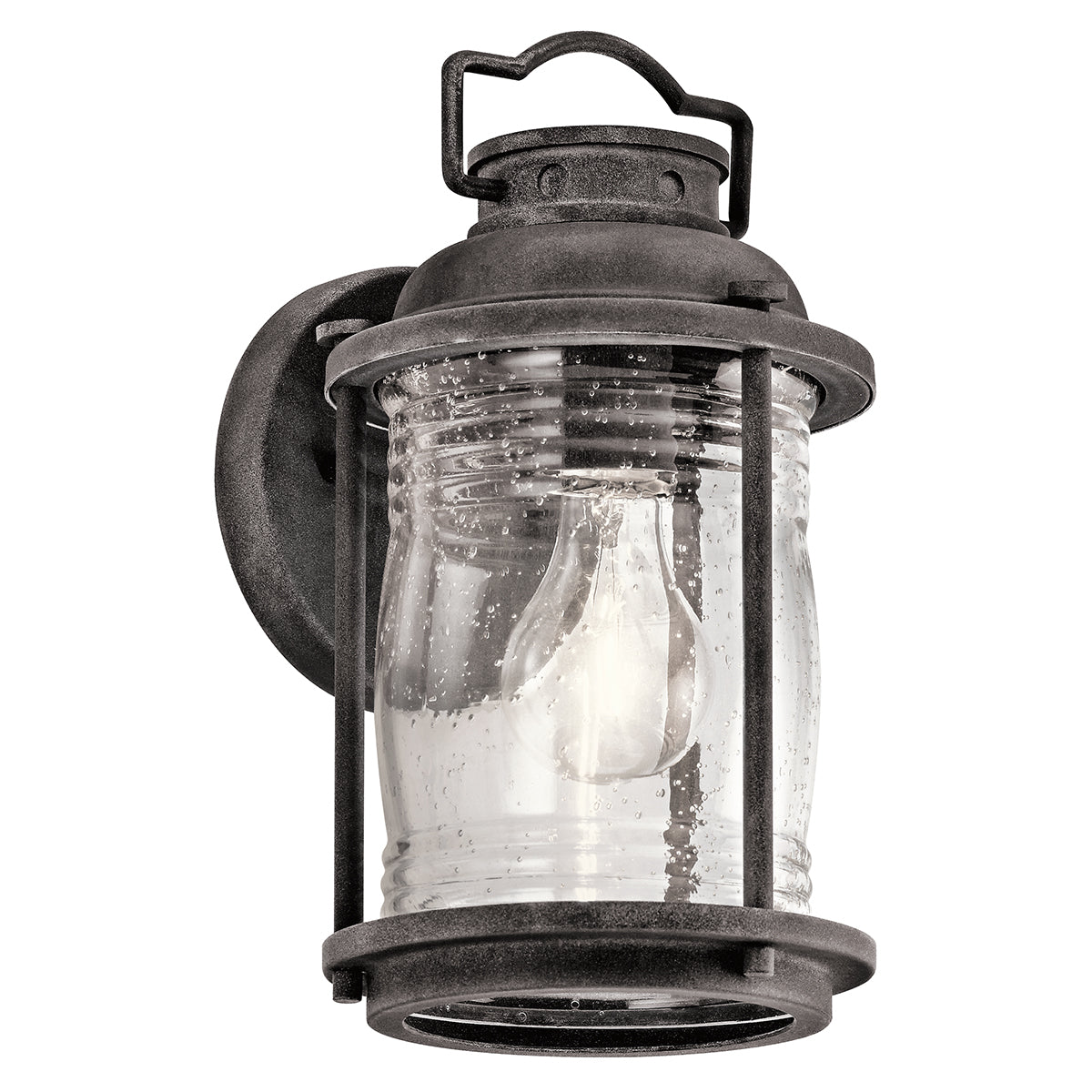 Kichler Ashlandbay Small Outdoor Wall Lantern in Weathered Zinc