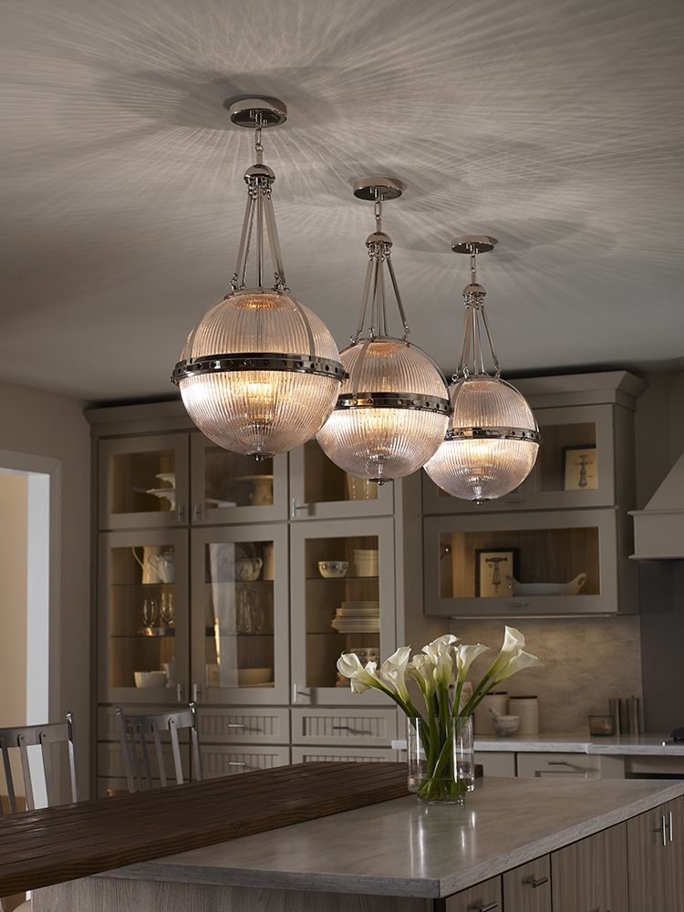 Kichler Aster 3 Light Pendant Light in Polished Nickel