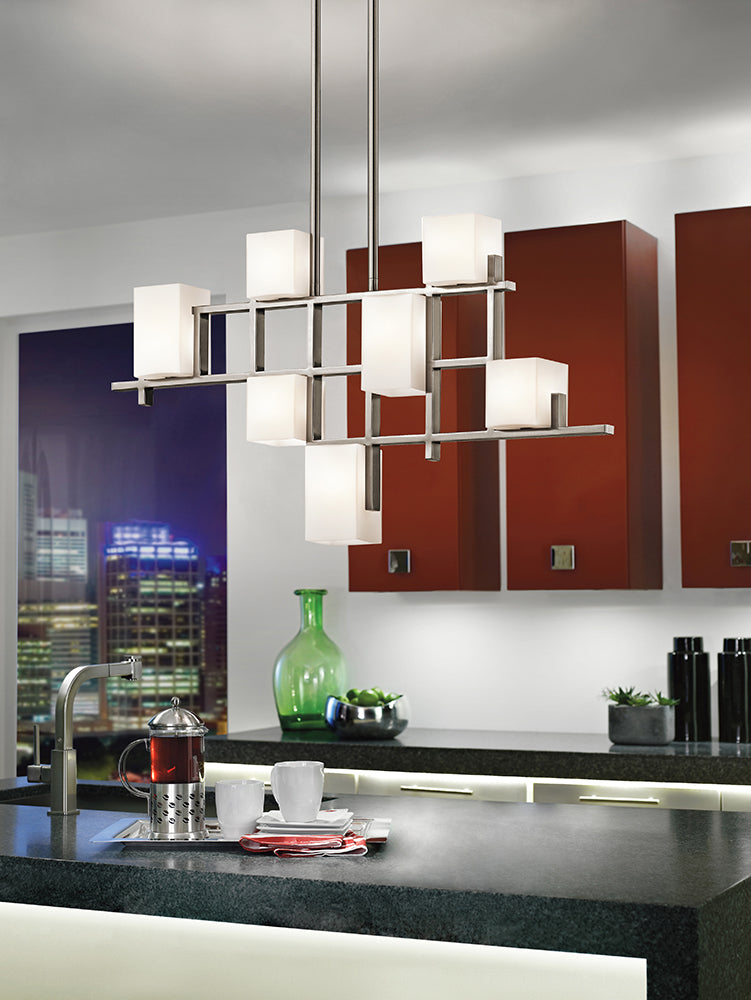 Kichler City Lights 7 Light Pendant Light in Pewter