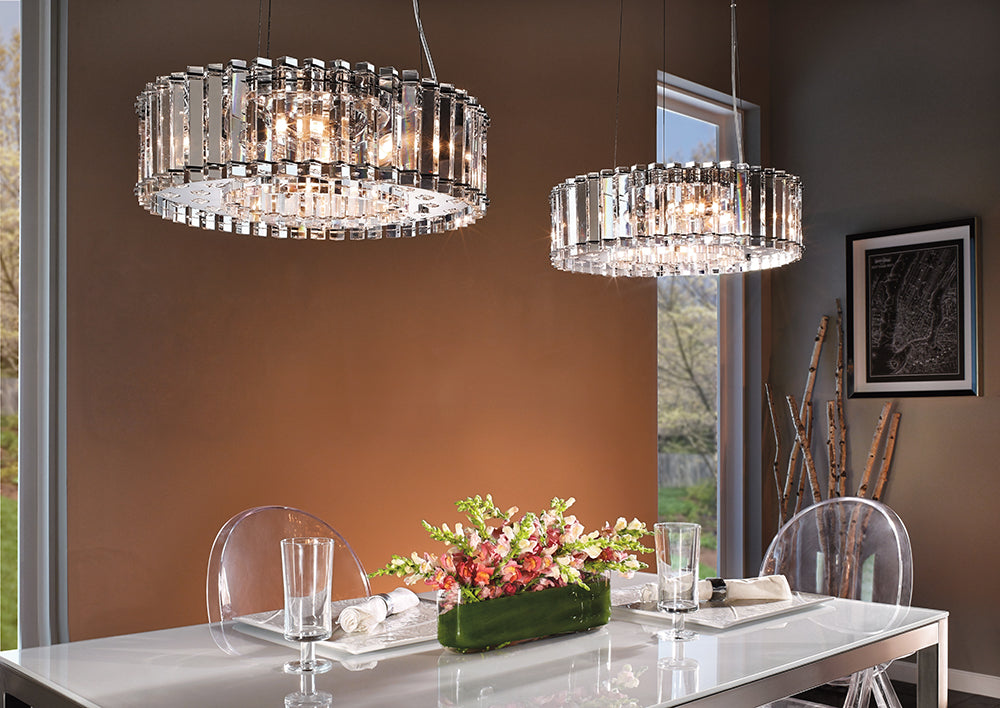 Kichler Crystal Skye 8 Light Pendant Light in Chrome