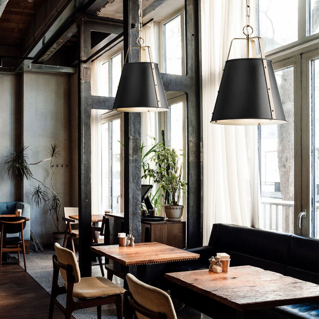 Kichler Etcher Large Pendant in Black & Champagne Bronze