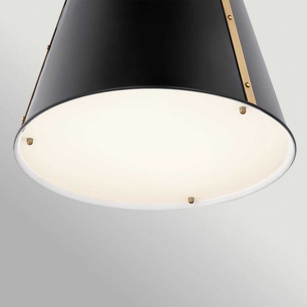 Kichler Etcher Large Pendant in Black & Champagne Bronze