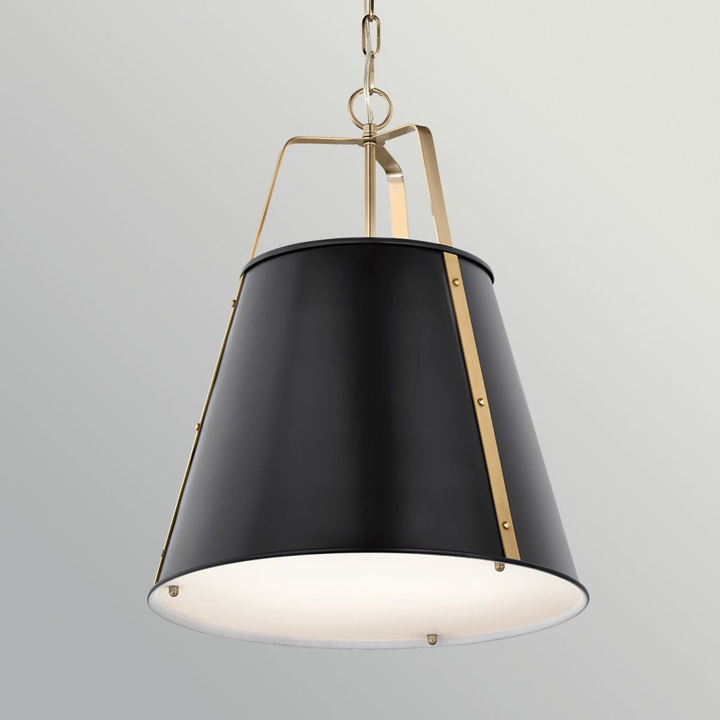Kichler Etcher Large Pendant in Black & Champagne Bronze