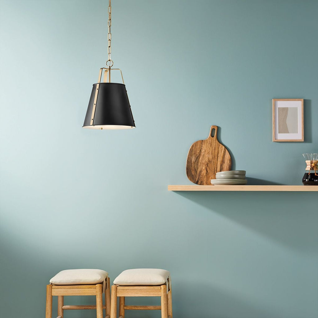 Kichler Etcher Large Pendant in Black & Champagne Bronze