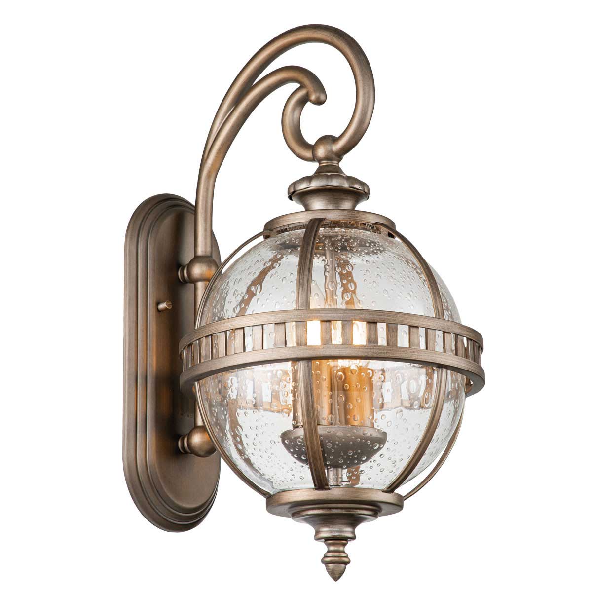Kichler Halleron 2 Light Outdoor Wall Lantern in Burnished Bronze