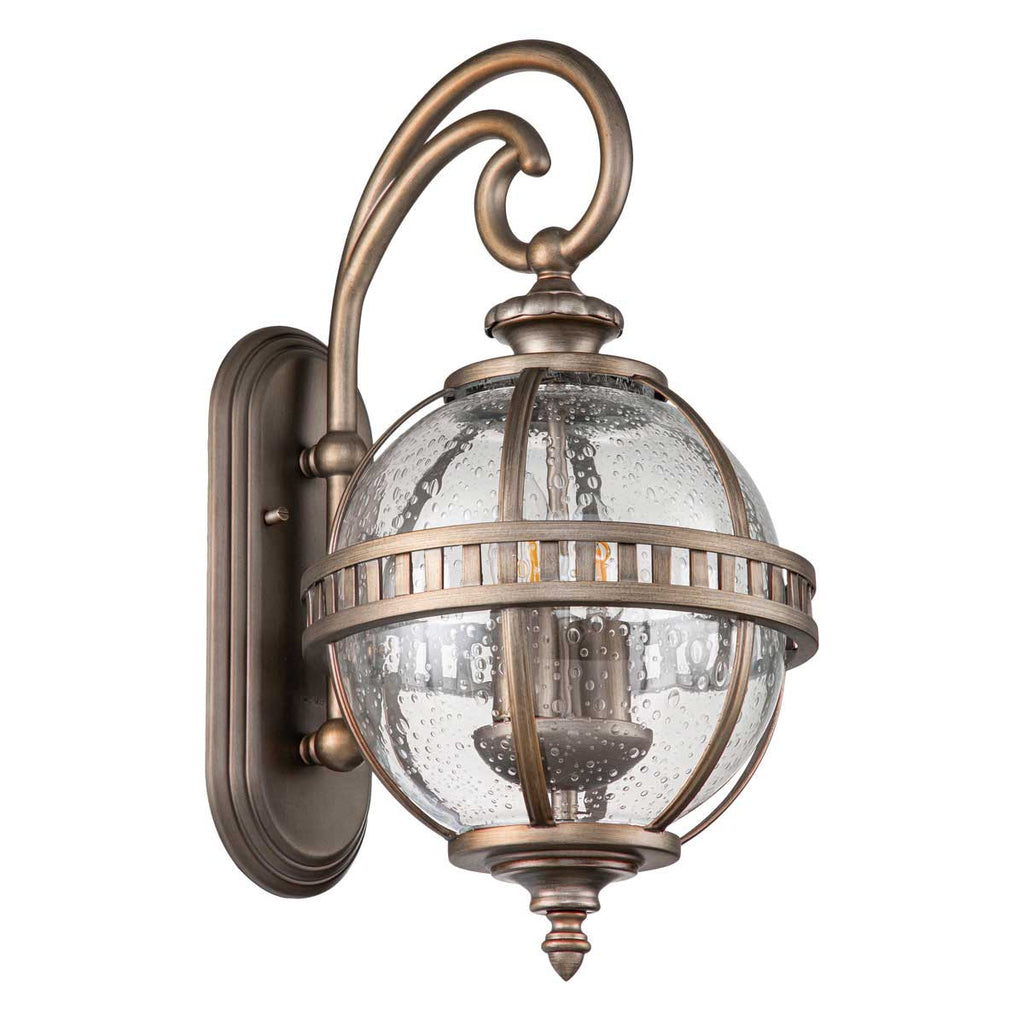 Kichler Halleron 2 Light Outdoor Wall Lantern in Burnished Bronze