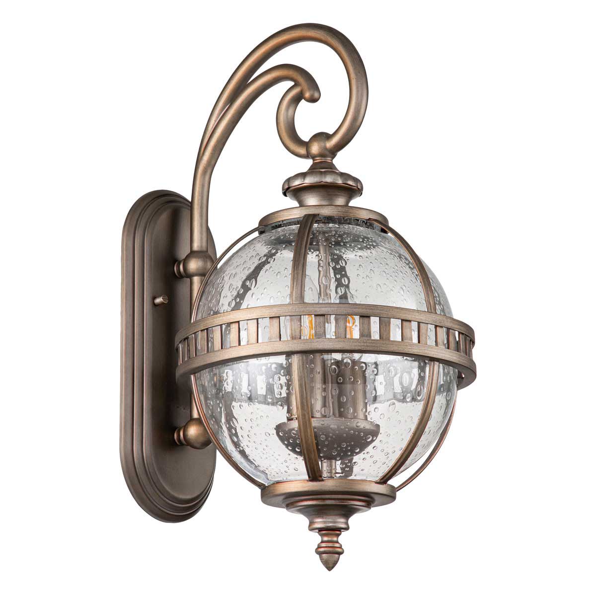 Kichler Halleron 2 Light Outdoor Wall Lantern in Burnished Bronze