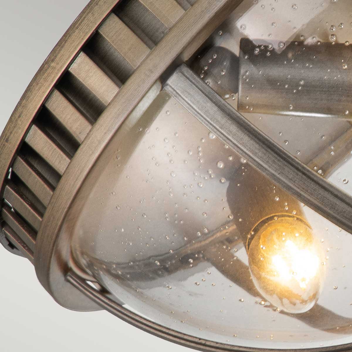Kichler Halleron 3 Light Outdoor Flush Ceiling Light in Burnished Bronze