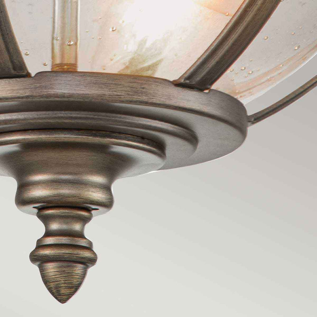 Kichler Halleron 3 Light Outdoor Flush Ceiling Light in Burnished Bronze
