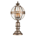 Kichler Halleron 3 Light Outdoor Pedestal Lantern in Burnished Bronze