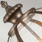 Kichler Halleron 3 Light Outdoor Pedestal Lantern in Burnished Bronze