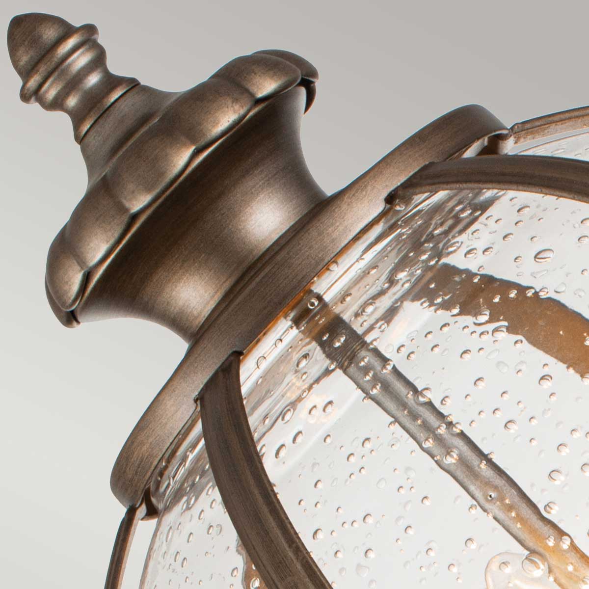 Kichler Halleron 3 Light Outdoor Pedestal Lantern in Burnished Bronze