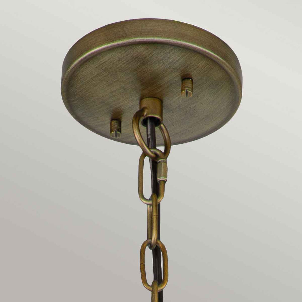 Kichler Halleron 3 Light Outdoor Pendant Lantern in Burnished Bronze