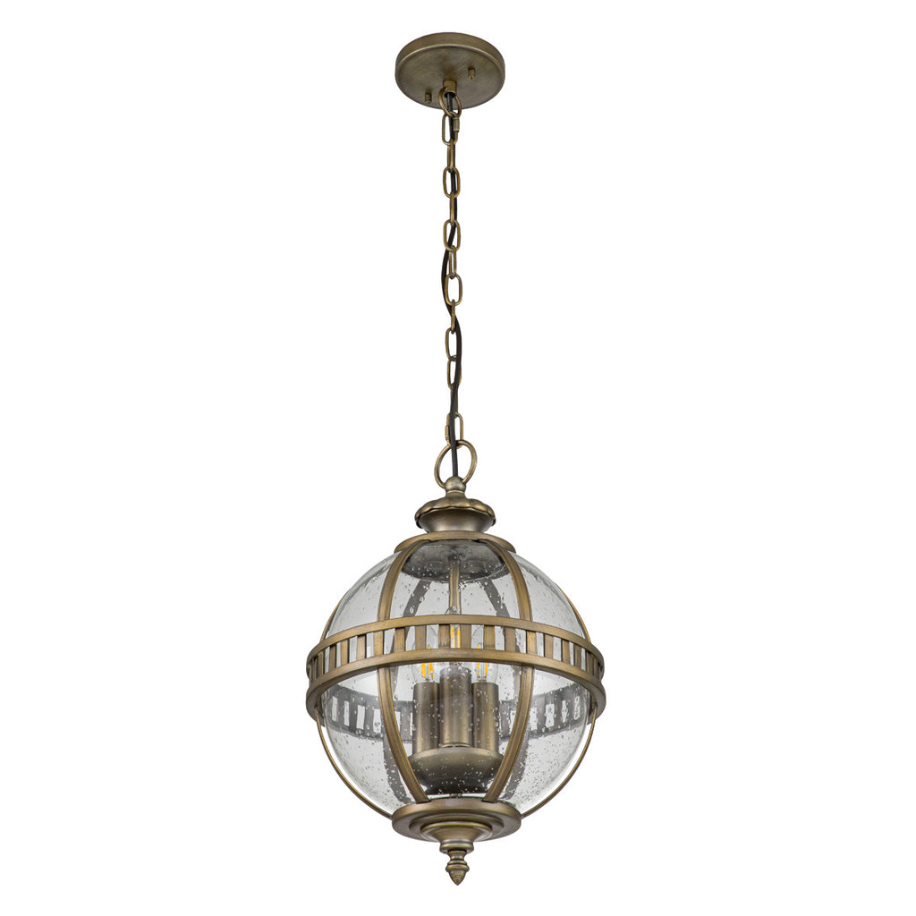 Kichler Halleron 3 Light Outdoor Pendant Lantern in Burnished Bronze