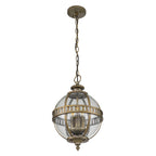 Kichler Halleron 3 Light Outdoor Pendant Lantern in Burnished Bronze