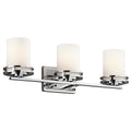 Kichler Hendrik 3 Light Bathroom Wall Light in Polished Chrome