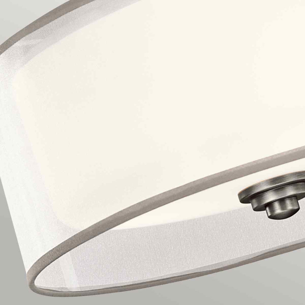 Kichler Lacey 3 Light Semi Flush Ceiling Light in Antique Pewter