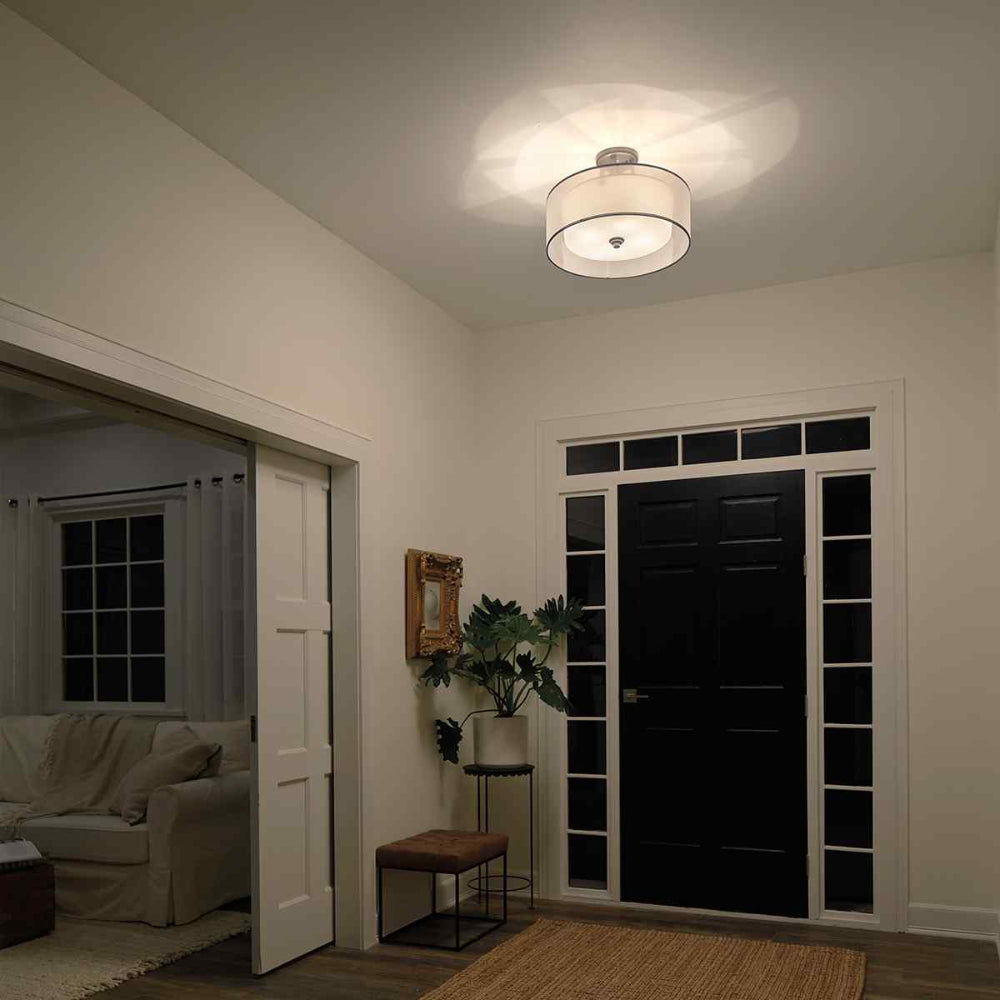Kichler Lacey 4 Light Semi Flush Ceiling Light in Antique Pewter