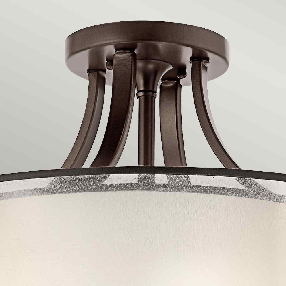 Kichler Lacey 4 Light Semi Flush Ceiling Light in Mission Bronze