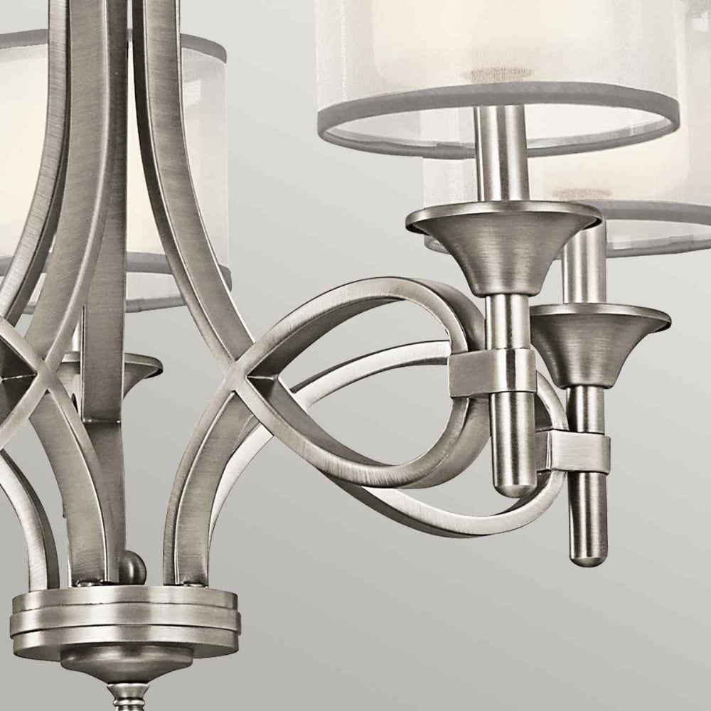 Kichler Lacey 5 Light Chandelier in Antique Pewter