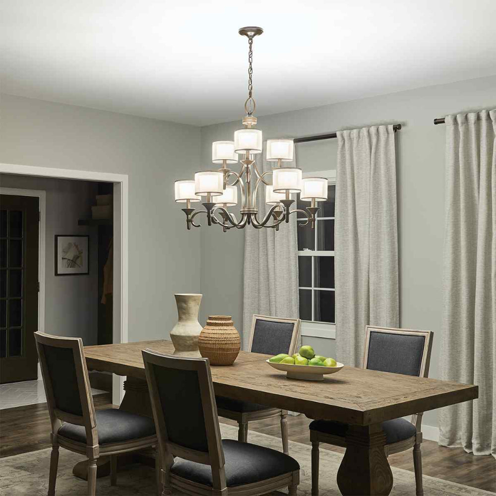 Kichler Lacey 9 Light Chandelier in Antique Pewter