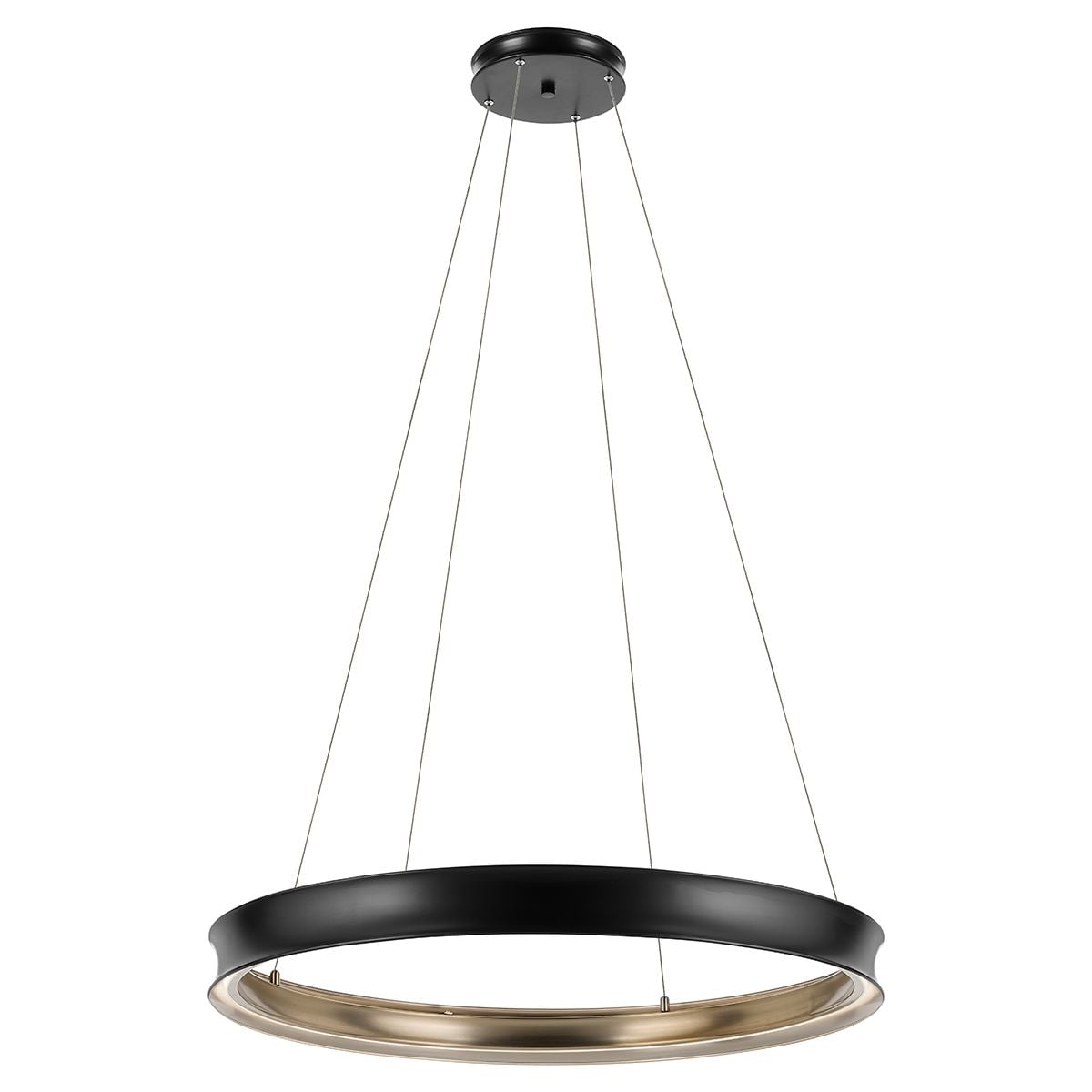 Kichler Larousse - LED Large Pendant in Black & Champagne Bronze