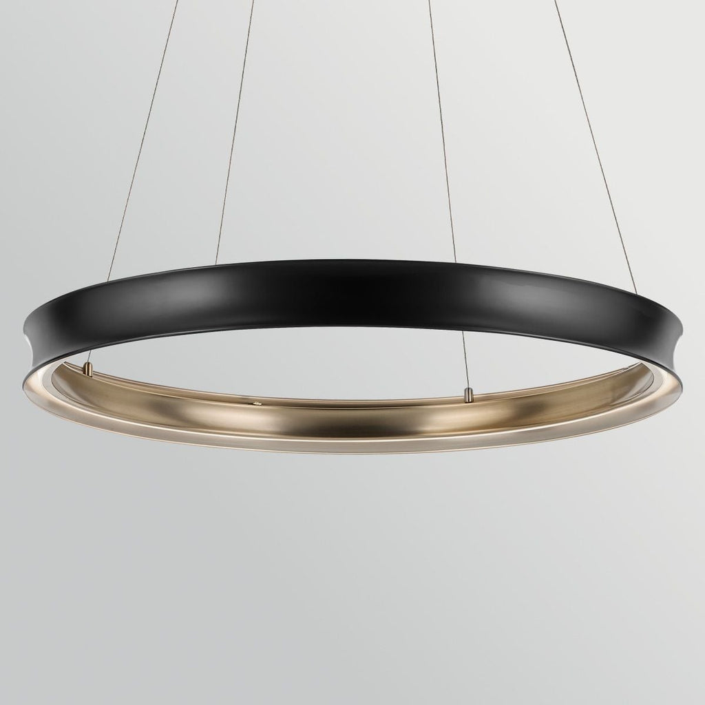 Kichler Larousse - LED Large Pendant in Black & Champagne Bronze