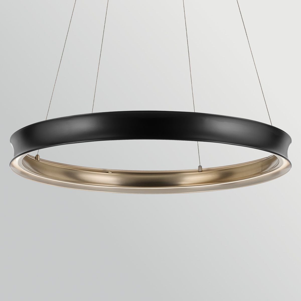 Kichler Larousse - LED Large Pendant in Black & Champagne Bronze