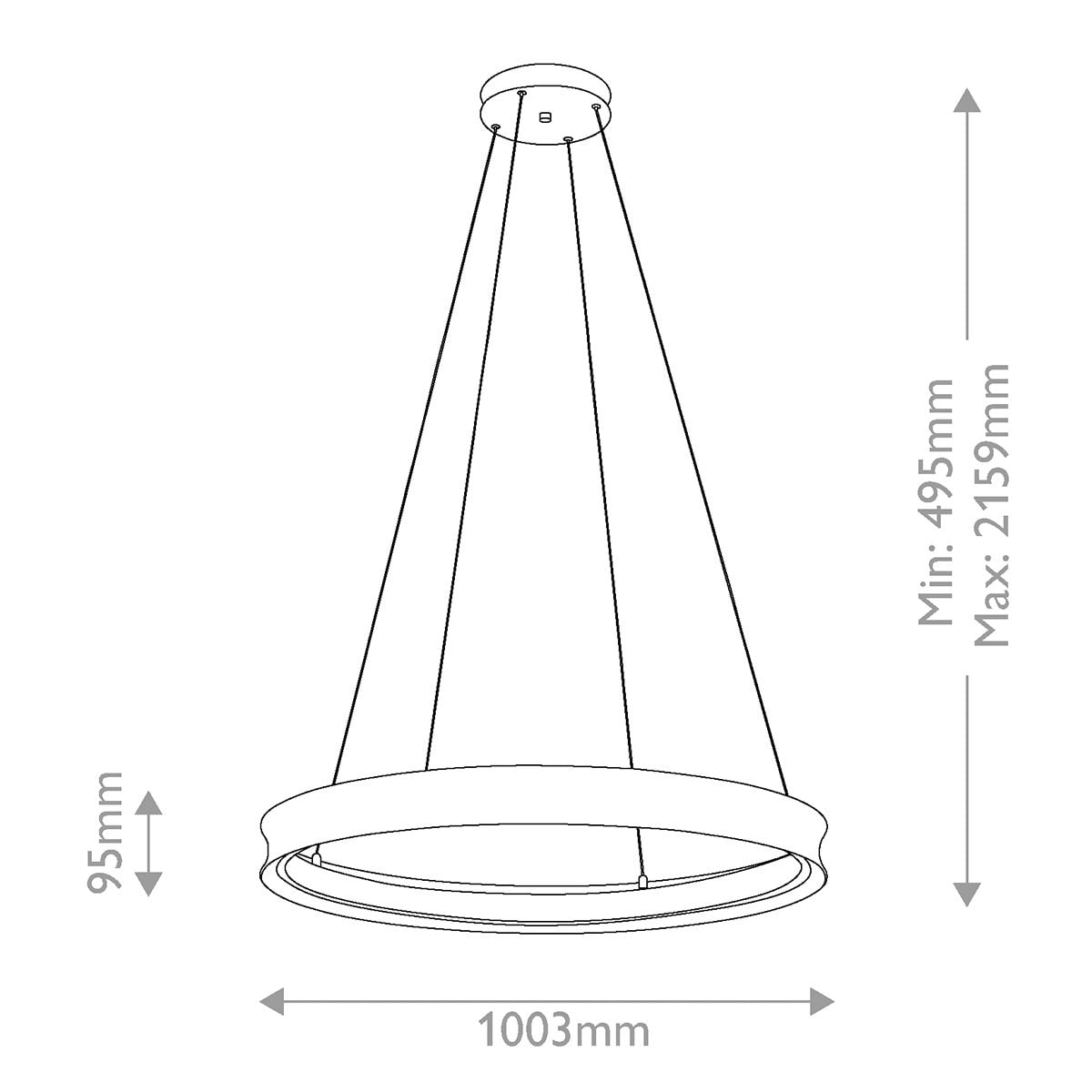 Kichler Larousse - LED Large Pendant in Black & Champagne Bronze