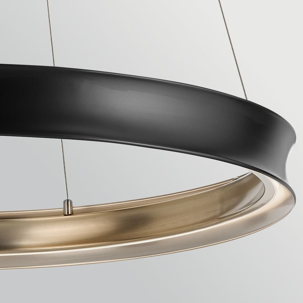 Kichler Larousse - LED Large Pendant in Black & Champagne Bronze