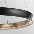 Kichler Larousse - LED Large Pendant in Black & Champagne Bronze