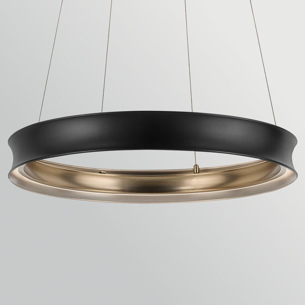 Kichler Larousse - LED Medium Pendant in Black & Champagne Bronze