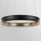 Kichler Larousse - LED Medium Pendant in Black & Champagne Bronze